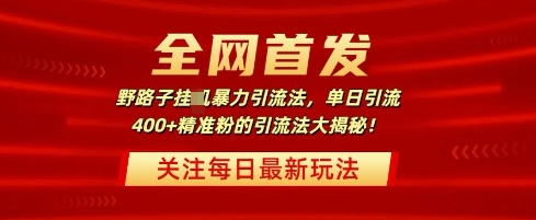 全网首发，野路子暴力引流法，单日引流400+精准粉的引流法大揭秘 - 爱分享爱分享-fenxiang爱分享