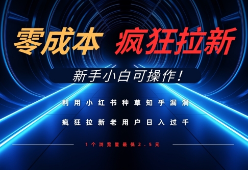 利用小红书种草知乎漏洞，零成本疯狂拉新日入数张，新手小白可操作 - 爱分享爱分享-fenxiang爱分享