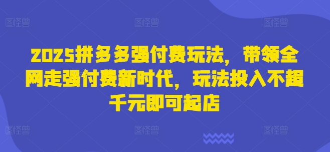 2025拼多多强付费玩法，带领全网走强付费新时代，玩法投入不超千元即可起店 - 爱分享爱分享-fenxiang爱分享