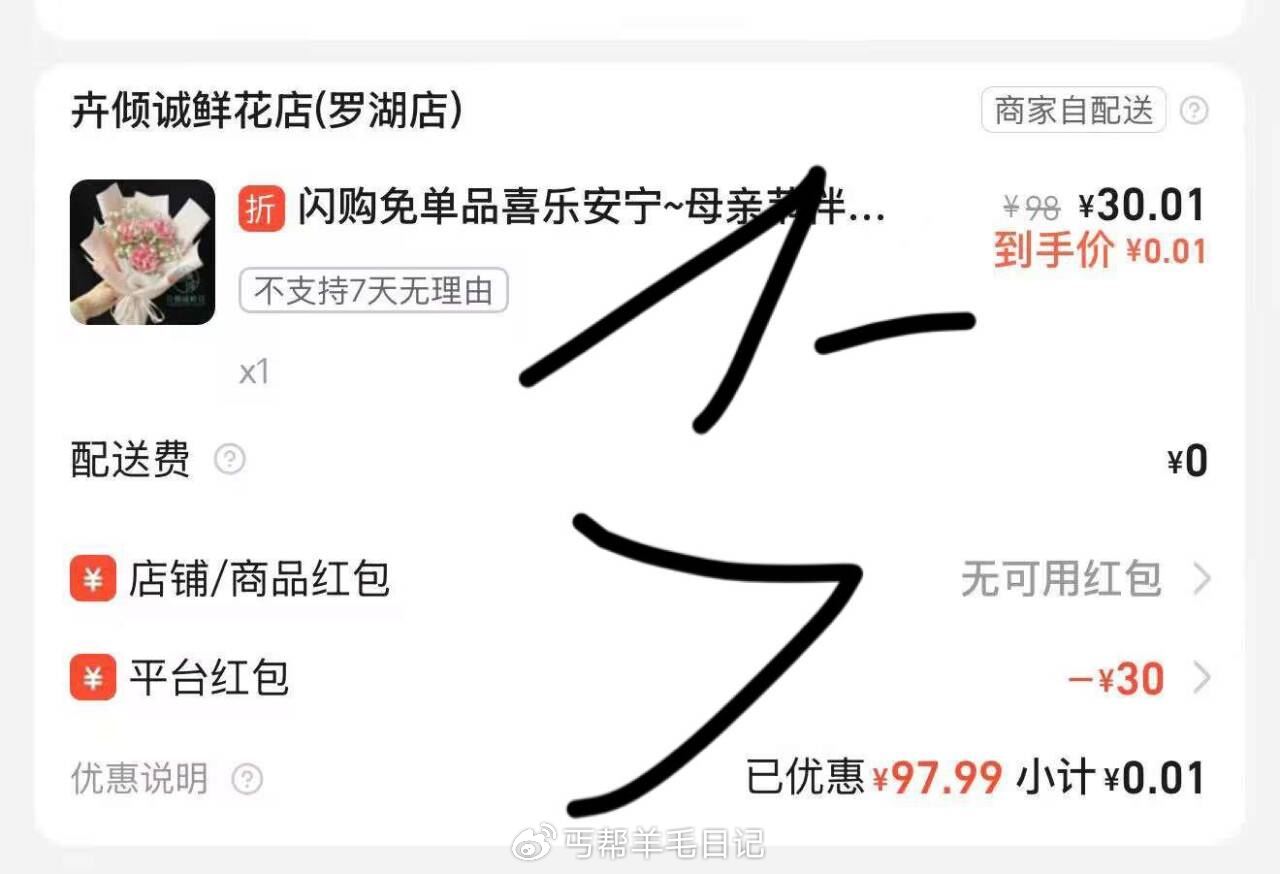 部分鲜花只要一分 部分贵爱分享-fenxiang爱分享