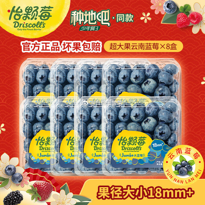 先领119-30补贴劵 怡颗莓 云南当季新鲜蓝莓超大果125g*8盒 拍下89.9元 - 线报酷 先领119-30补贴劵 怡颗莓 云南当季新鲜蓝莓超大果125g*8盒 拍下89.9元 - 线报酷